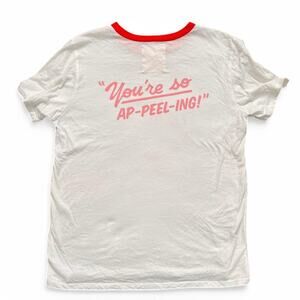 Ban.dō ringer tee "You're So AP-Peel-Ing" cotton t-shirt Size Medium